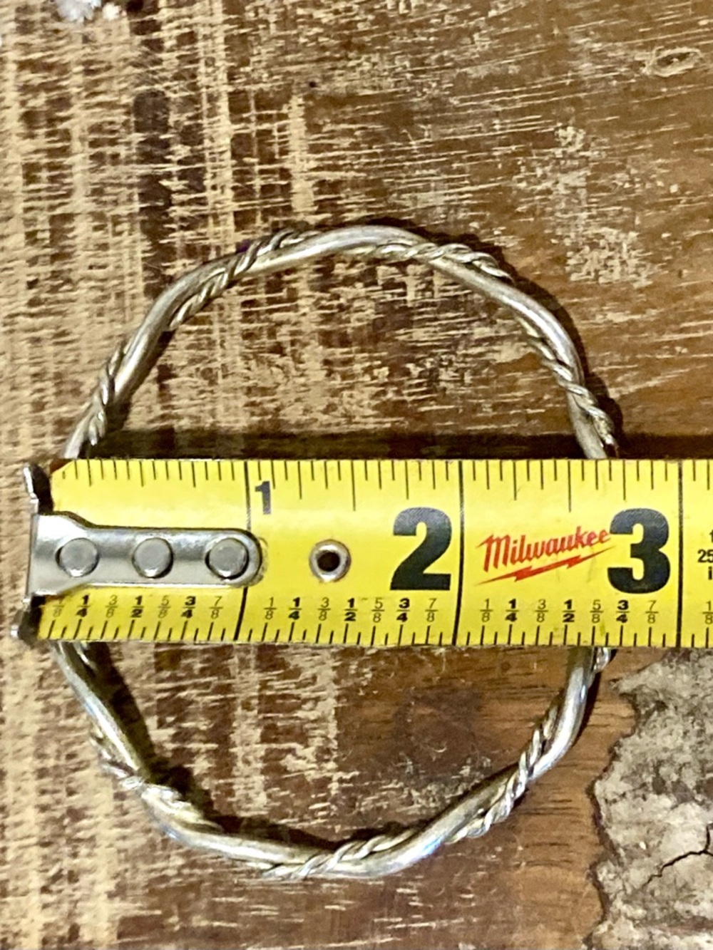 Twisted Wire Bangle Bracelet - Silver Tone - Picture 10 of 11
